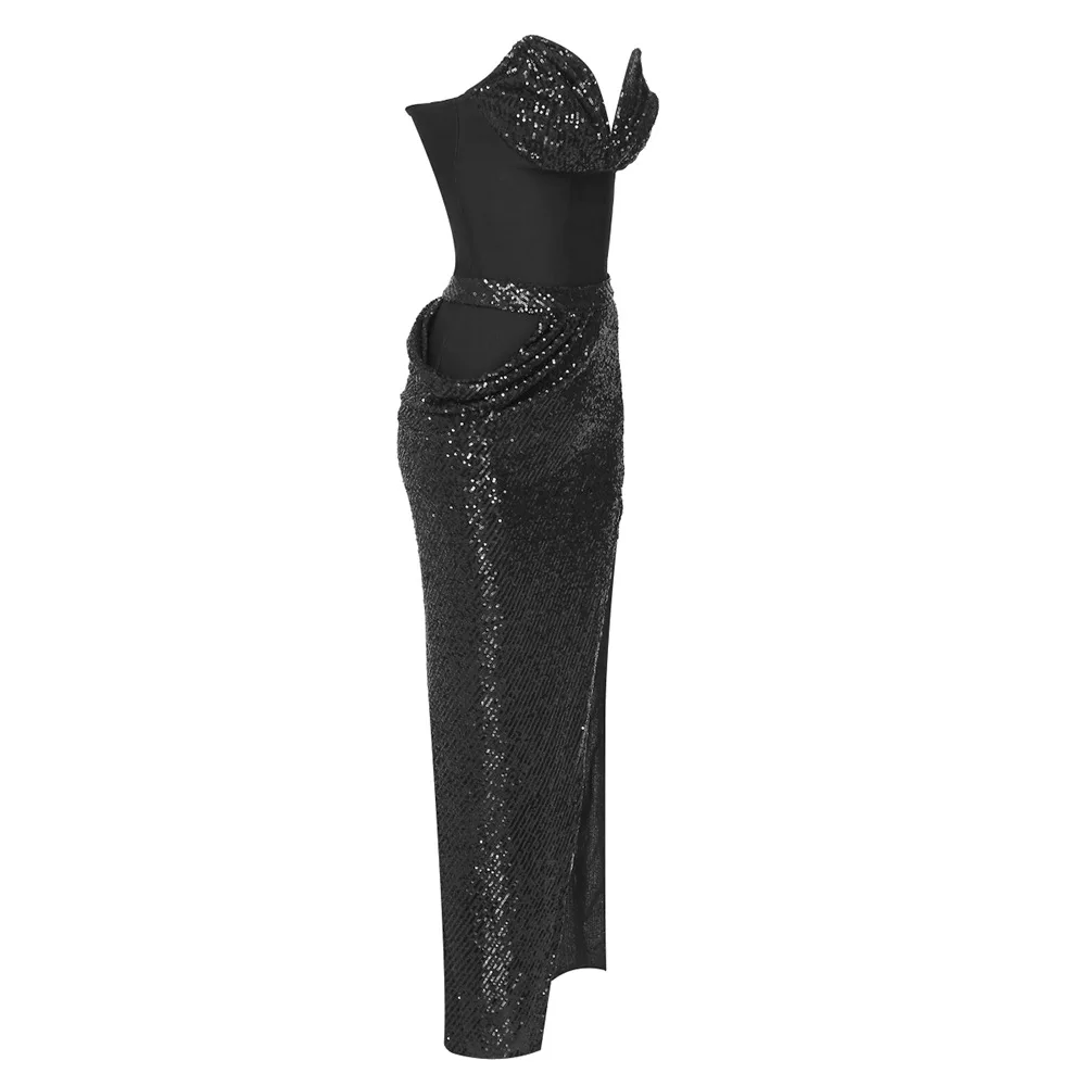 chinese dress ladies Holiday Sequin Wrap Dress – Leather & Lights Store main image 1