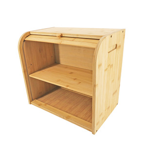 Sourced directly from the manufacturer: Double-layer dustproof <b>bamboo</b> storage box, large capacity, flip-top, Nordic style, - Product Image 5