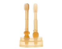 Ensemble de nettoyage buccal pour bébé, nettoyeur de langue en silicone PPSU, brosse à dents souple pour nourrissons avec étui de rangement pour les soins buccaux des nouveau-nés et des tout-petits