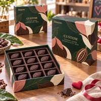 Maßgefertigte Vegane Dunkle Schokolade Geschenkbox mit Boden und Deckel Verpackungsbox CMYK Glänzend Laminiert