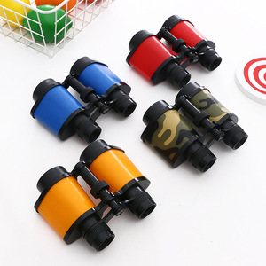 Toy Binoculars 5X Magnification Plastic Kids Nature Exploration Orange Camouflage Red Blue Colors - Product Image 1
