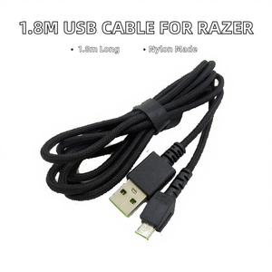 Câble de charge en nylon micro-USB de 1.8m pour souris sans fil <span class=keywords><strong>Razer</strong></span> Naga Pro Death ADDER V2 Viper ULTIMATE Basilisk Ultimate - Product Image 2