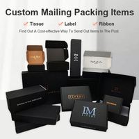 Cajas de correo de cartón corrugado negro personalizadas al por mayor con laminación mate para artículos de papel de embalaje