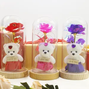 2024 saint valentin romantique cadeau verre couverture veilleuse poupée élégante table décoration verre artisanat