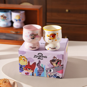 Juego de Vasos de Porcelana de 4 Piezas de Zootopia, con Diseño de <span class=keywords><strong>Judy</strong></span> y <span class=keywords><strong>Nick</strong></span>, Apilables, 330 ml, Aptos para Lavavajillas y Microondas - Product Image 4