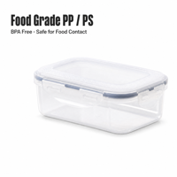 Récipient de stockage alimentaire rectangulaire hermétique avec logo personnalisé en plastique PP sans BPA vente en gros de cuisine garde-manger pour la préparation de repas