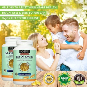 OEM Lemon Flavored <strong>Fish</strong> <strong>Oil</strong> <strong>Omega</strong>-<strong>3</strong> Soft Gel Capsules <strong>Omega</strong>-<strong>3</strong> &amp; EPA &amp; DHA Dietary Supplement Softgels Heart Health Support - Product Image 3