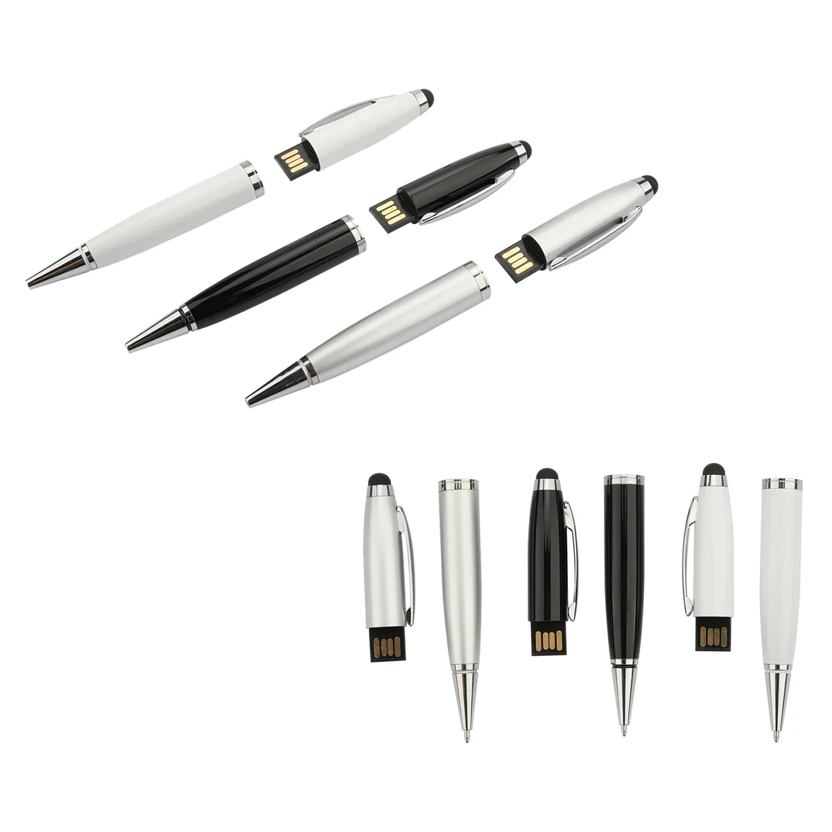 Portable Waterproof Pen Drive Flash Stick Metal Ballpoint Pen Usb Memory Stick Business Pen Drive Gift