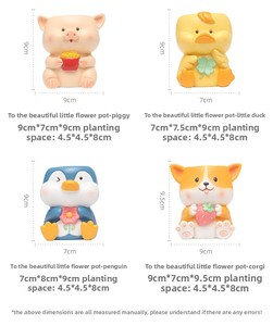 P220 vendita calda simpatici animaletti in resina vetrata vaso piccolo da tavolo per uso domestico - Product Image 3