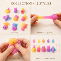 Jouet anti-stress Kawaii en TPR souple et mignon, animal Mochi dégradé, pour enfants, adolescents, adultes, sac de fête, cadeau d'anniversaire