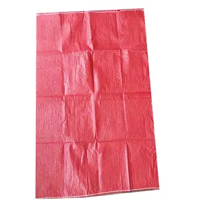 Sachets transparents de raphia, sacs d'emballage rouge en polypropylène tissé en plastique PP pour les graines, café, aliments, pièces