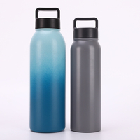 Bouteille d'eau isotherme en acier inoxydable écologique de 600/900 ml, isolation thermique de 12 à 24 heures, forme de balle, avec support pour téléphone