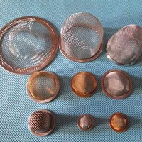 Filtro de malla de alambre envuelto en alambre de latón y acero inoxidable, pequeño, mini, con tapa de malla y filtro de pantalla para borde de taza, para válvula y boquilla