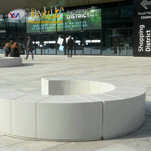 Nuevos Materiales de Construcción de Piedra, Banco de Piedra GRC, Silla Redonda Gris, Muebles para Interiores y Exteriores, Muebles para Centros Comerciales, Hechos a Medida - Product Image 1