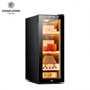 Cigarloong Small Electronic Cigar Cooler 50-200 Cigars Capacity Quiet Energy-saving Spanish Cedar Shelf for Home 25c2/35c <b>Mini</b> - Product Image 1