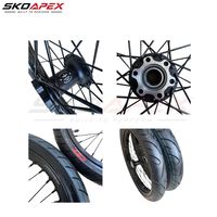 Nuevo Diseño Lbx surron Juego de Ruedas Supermoto de 17 Pulgadas en Negro Cromado para Sur-Ron Light Bee X Talaria, Piezas de Montaje Directo