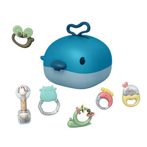 Balena fresa potabile a mano sonaglio in gomma morbida per dentizione per bambini - Product Image 1