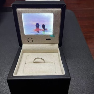 Lussuosa Scatola in Pelle per Anelli con Schermo LCD e Lettore Video da <span class=keywords><strong>2</strong></span>,4 Pollici, Presentazione Video Caricabile, Confezione Regalo per Matrimoni, Compleanni, San Valentino - Product Image 3