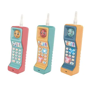 Cartoon Puzzle Early Education Mobile Phone Toy With Music And Light Baby Plastic Cell Phone Toys