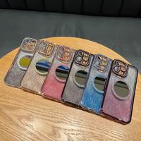 Coques de téléphone portable de luxe en TPU électroplaqué antichoc avec paillettes dégradées effet miroir, style Ins, pour iPhone 17/16 Pro Max/11-15 Plus pour fille