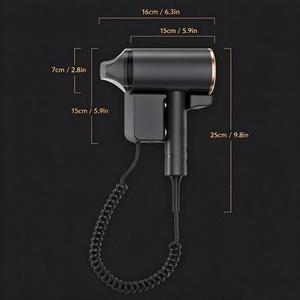 Wall mounted <b>hair</b> <b>dryer</b> No drill hotel hairdryer 1600W household <b>hair</b> <b>dryer</b> 3 speed adjustable <b>dryer</b> - Product Image 2