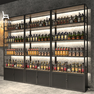 Özel Dayanıklı Metal Duvara Monte Şaraplık ve Bar Teşhir Standı (Restoran, Otel Yemek Alanları için) - Product Image 2