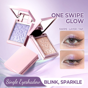 Paleta de sombras de ojos de un solo tono con brillo, sombra de ojos con purpurina brillante en relieve, maquillaje de ojos metálico de alta pigmentación y larga duración - Product Image 3