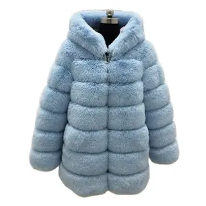 Factory Custom Size Labels Styles Fur Jacket With Huge Hood Women And Men High Quality Faux Fox Fur Bubble Coat