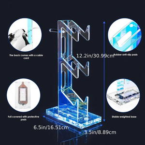 Nuevo Soporte Acrílico de <span class=keywords><strong>3</strong></span> Niveles para Controles de Videojuegos con Luces RGB, Soporte para Auriculares, Accesorios de Juego Personalizados - Product Image 6