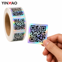Autocollants d'étanchéité personnalisés avec codes QR et codes-barres, étiquettes adhésives holographiques imperméables en rouleaux pour l'emballage de cosmétiques et d'aliments