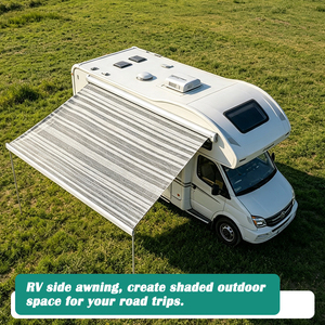 Auvent rétractable JDA pour camping-car, manivelle latérale, 250, 300, 350, 400 cm, imperméable, PVC 480 g/m², aluminium, pour caravane, camping-car, remorque - Product Image 3