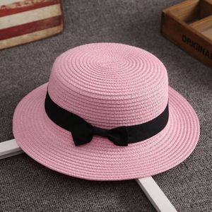 Wholesale Seaside Sunshade Paper Sun Beach <b>Hats</b> <b>Flat</b> Round Top Womens Straw <b>Hats</b> - Product Image 5