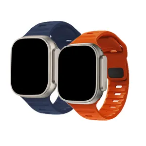Nuevo diseño, correa de reloj de repuesto de silicona suave y ancha con hebilla grande para <span class=keywords><strong>Apple</strong></span> <span class=keywords><strong>Watch</strong></span> <span class=keywords><strong>7</strong></span> 8 9 10 Ultra 2 42 45mm - Product Image 1
