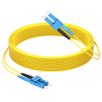 Câble de brassage fibre optique 1m (3ft) 2 fibres SC UPC Duplex vers SC UPC Duplex Monomode (OS2) Riser (OFNR) 2.0mm à gaine serrée Jaune
