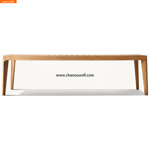 Bền vững hiện đại ngoài trời bàn ăn với khung gỗ tếch rắn gỗ xây dựng kết thúc không thấm nước Sọc bề mặt thiết kế đơn giản - Product Image 5