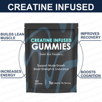 Gommes de bonbon molle monohydrate de créatine OEM Gommes de sport pré-entraînement Croissance musculaire Max Stregth Créatine Electrolyte Gummies