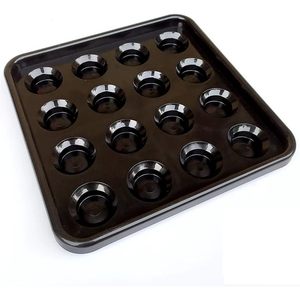 Bandeja para Bolas de Billar Sinsilvie, 16 Orificios, 2 1/4 Pulgadas, Plástico Negro, Cuadrada, Portátil - Product Image 1