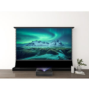 100 120 pouces Alr Pet <span class=keywords><strong>gris</strong></span> cristal étage vers le haut écran de <span class=keywords><strong>Projection</strong></span> motorisé à courte portée plancher Rising écran de projecteur - Product Image 5