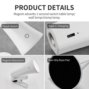 Lámpara de mesa de succión magnética Lámpara de escritorio de mesa <span class=keywords><strong>Led</strong></span> Lámpara de estudio magnética recargable <span class=keywords><strong>Usb</strong></span> - Product Image 3