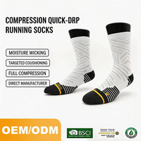 Chaussettes de sport à compression à séchage rapide, épaisses, avec coussinets ciblés, évacuation de l'humidité, confortables pour la course à pied, la remise en forme, la randonnée, le jogging