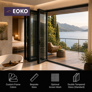 Puerta Plegable de Aluminio Resistente a la Intemperie EOKO CE <span class=keywords><strong>para</strong></span> SPA en la Orilla del Lago, Baño, Hotel, <span class=keywords><strong>Terraza</strong></span> de Bienestar, Puertas Plegables de Vidrio - Product Image 1