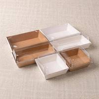 Boîte à sushi en papier personnalisée, vente en gros, emballage jetable en kraft avec compartiment à sauce