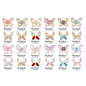 Breloques Papillon 3D en Alliage Métallique Or et Argent, Strass Zircon, pour Ongles, Cheveux, Accessoires de Bricolage et Décoration - Product Image 5