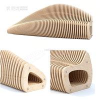 Bancs longs en bois au design paramétrique moderne et personnalisé, tabourets communaux pour l'extérieur, hôtels, écoles, hôpitaux, parcs, salles