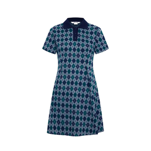 Vestido Mini de Mujer, Manga Corta, Cuello Polo, Tejido, Diseño a Cuadros Vintage, Casual, para Fiesta, Trabajo, Verano - Product Image 6