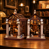 Librería Fantasma Personalizada para las Fiestas, Rompecabezas 3D de Madera, Casa de Muñecas en Miniatura con Luz LED para Regalo de Halloween, Venta al por Mayor