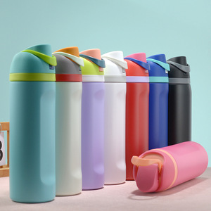 Bouteille de sport en acier inoxydable MM à double paroi sous vide avec paille, tasse isolée grande capacité, portable pour l'extérieur, avec couvercle rabattable - Product Image 1