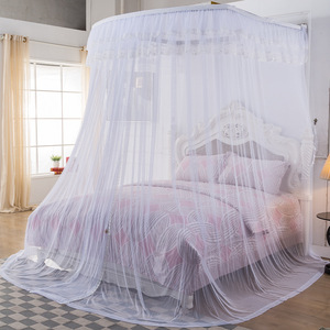 U-rail doble puerta 1,8 m carril mosquitera aleación <span class=keywords><strong>de</strong></span> <span class=keywords><strong>aluminio</strong></span> soporte grueso cortina Palacio viento mosquitera - Product Image 3