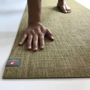 Colchoneta de Yoga de Yute natural de cáñamo ligero de 5mm de espesor con logotipo personalizado ecológico sin deslizamiento