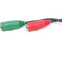 Adaptador Divisor de Audio USB con Conector Estéreo de 3.5mm Macho a 2 Hembra para Auriculares y Micrófono